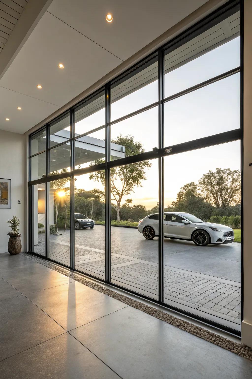 Full-view glass panels for ultimate light exposure.