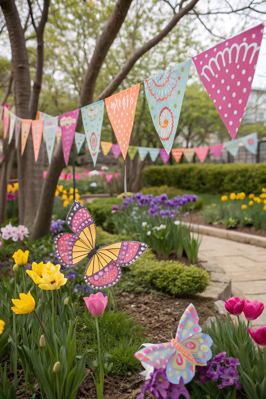 Butterfly decorations symbolize the beauty of new beginnings.