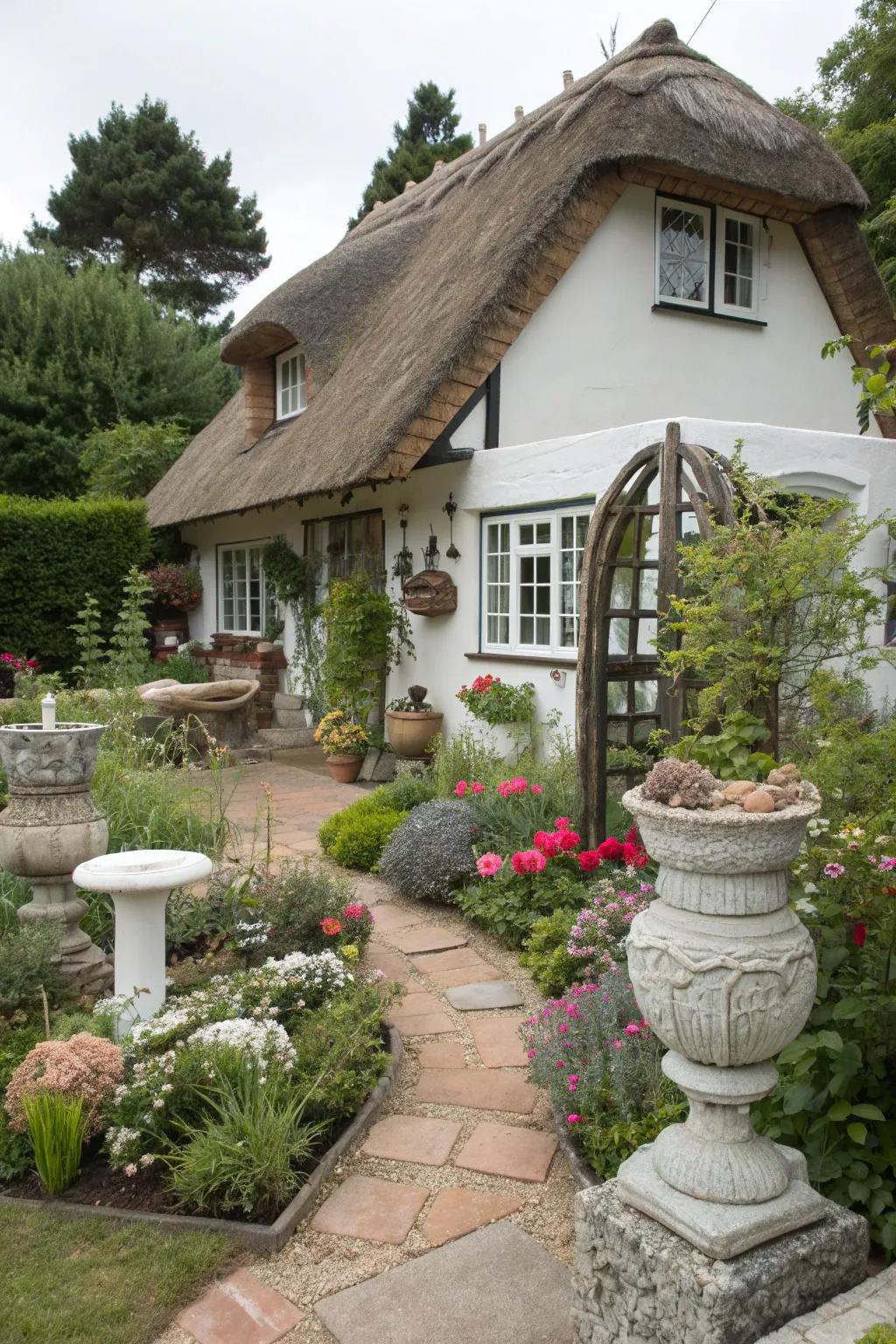 Personal touches bring character to this garden bungalow.