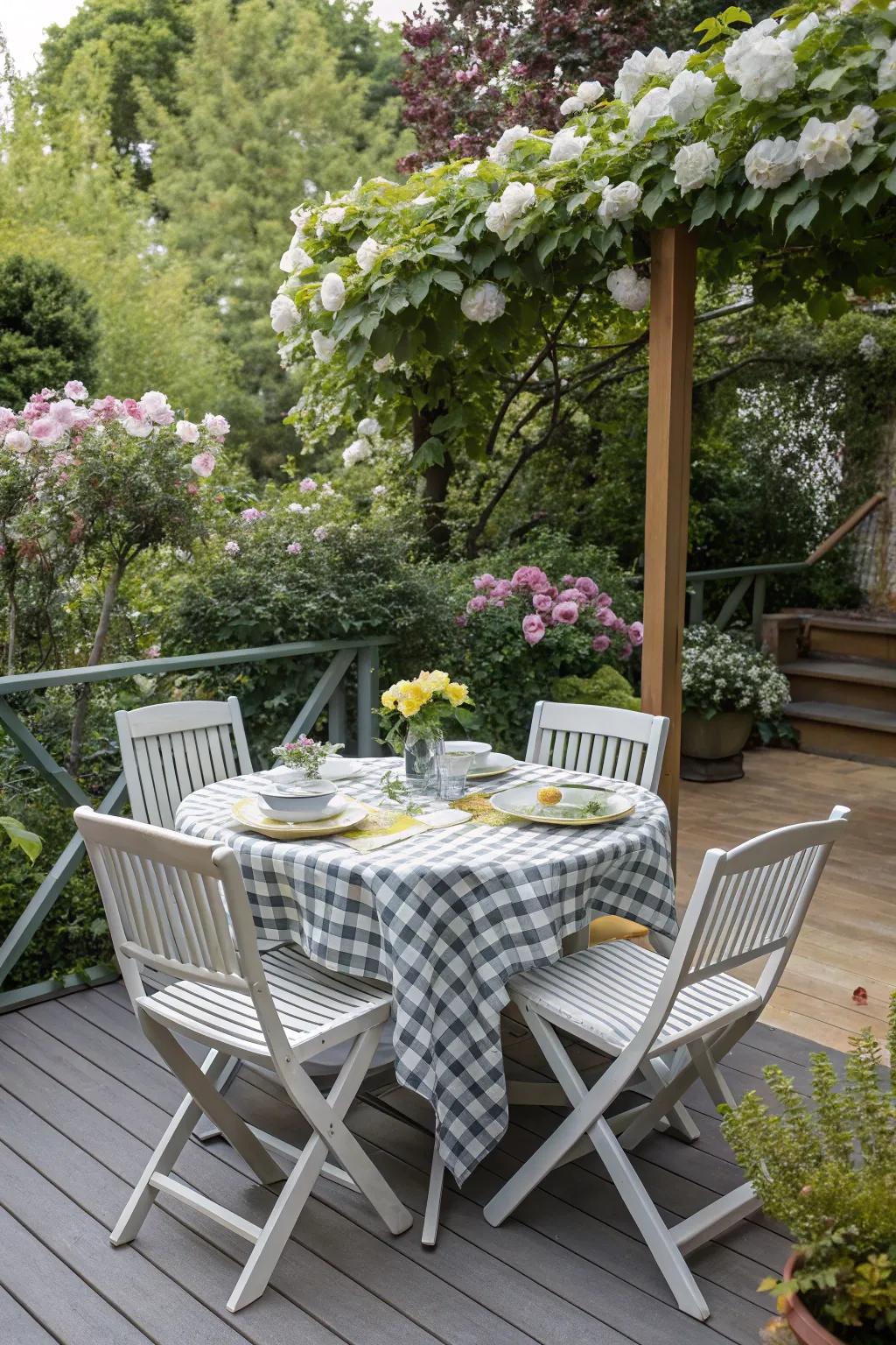 An inviting deck space ready for al fresco dining.