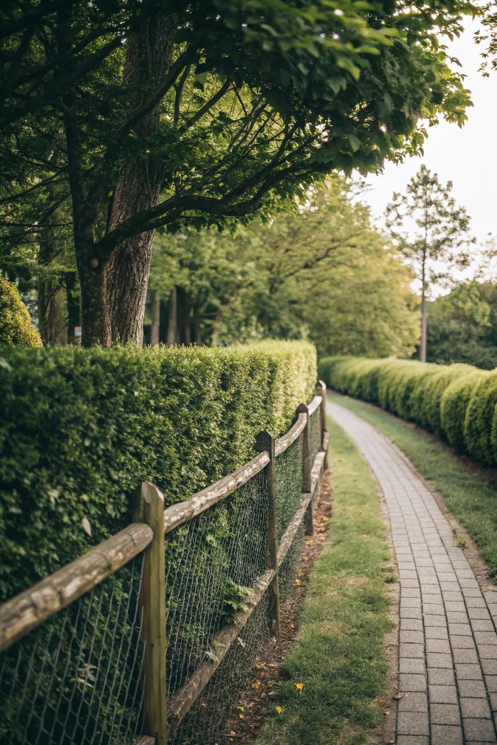 Natural barriers enhance the effectiveness and aesthetics of your fence.