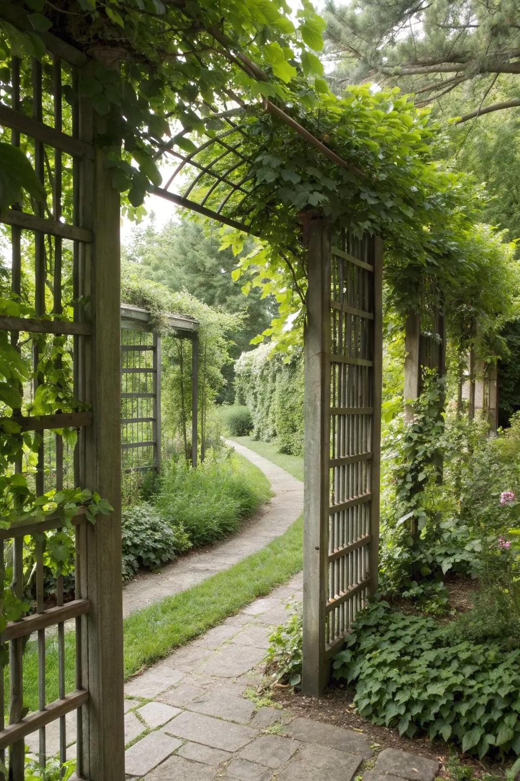 Privacy screens create intimate and secluded garden spaces.