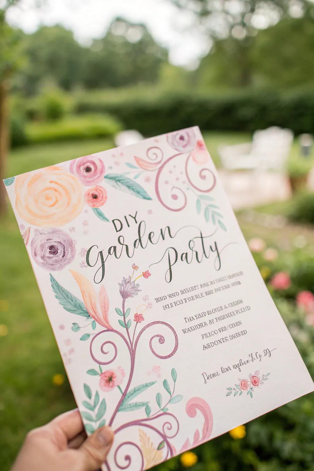 DIY watercolor invites add a personal and artistic touch to your party.
