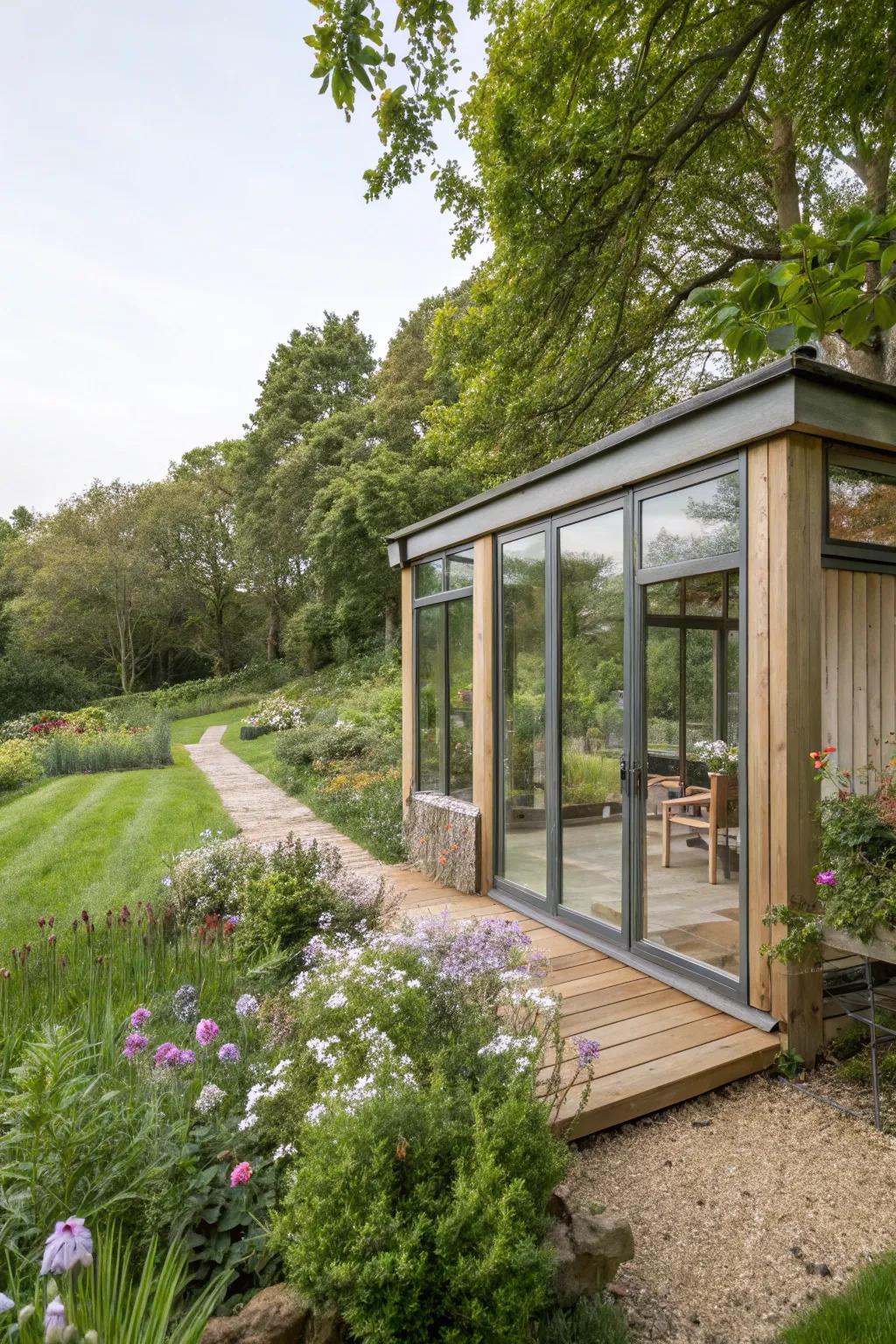 A garden room embracing sustainability with style.