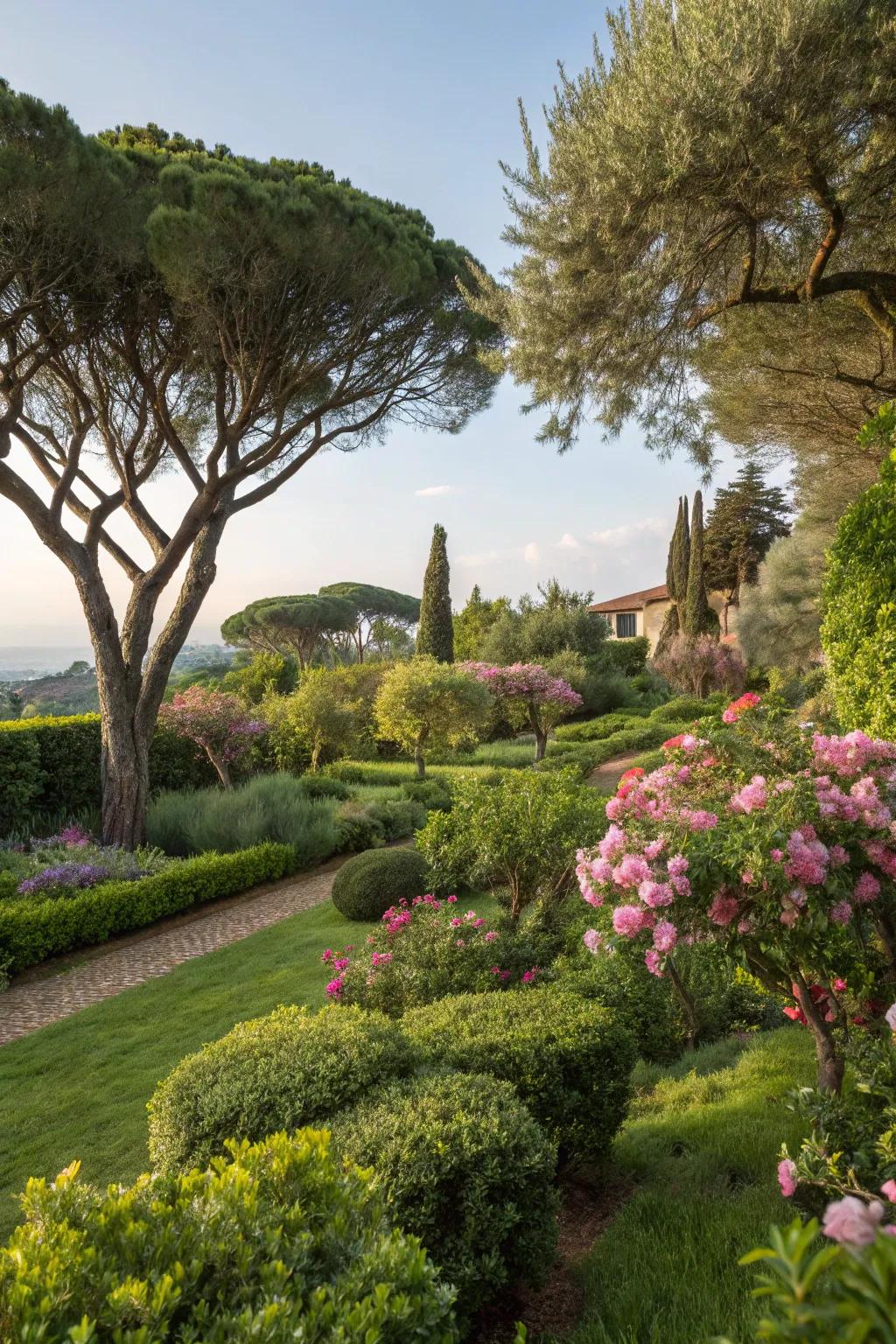 Natural elements provide structure and seasonal beauty.