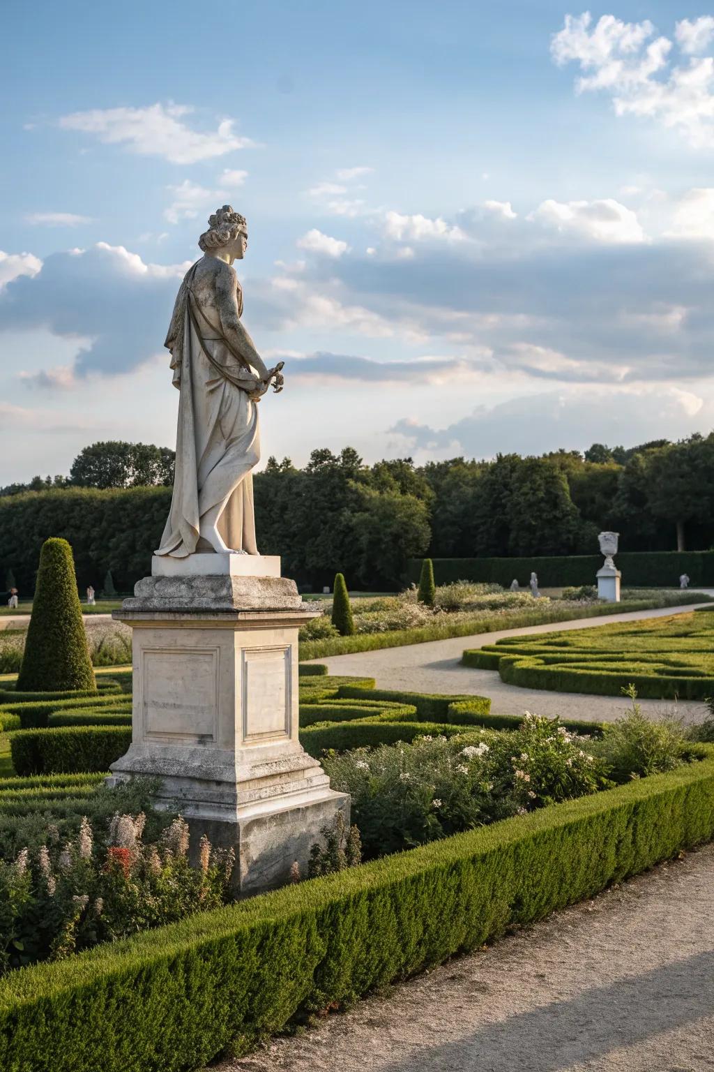 Classic statues provide timeless elegance to any garden.