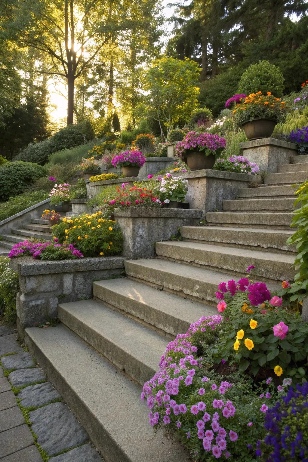 Planter steps combine form and function.