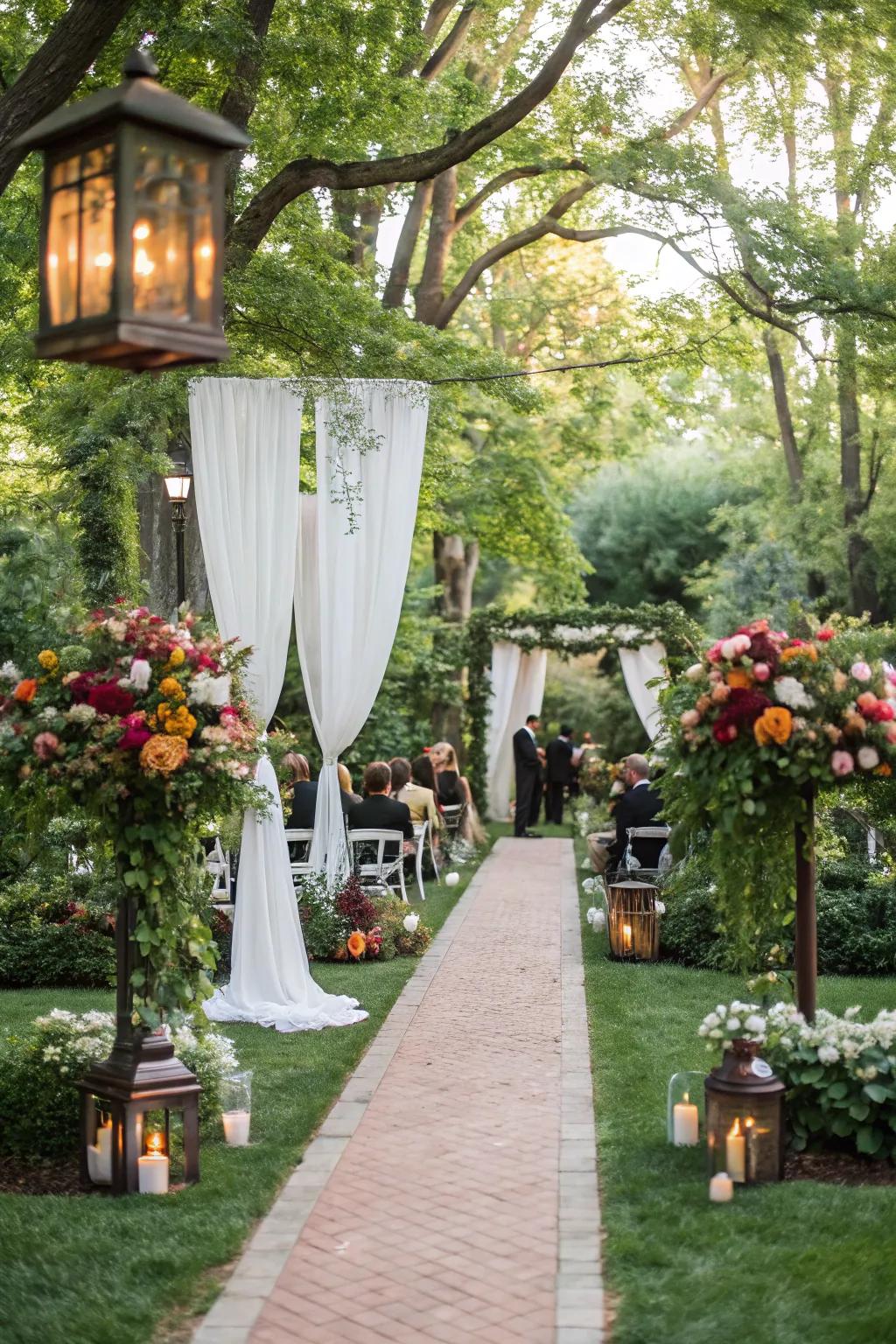 Decor that integrates beautifully with the natural garden setting.