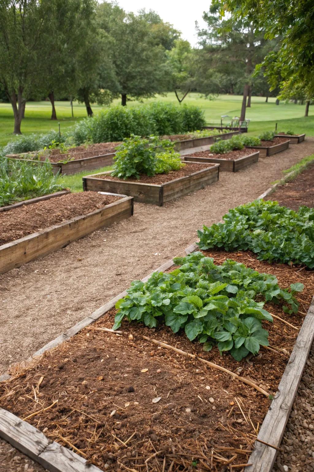 Mulch keeping a Georgia garden neat and healthy.