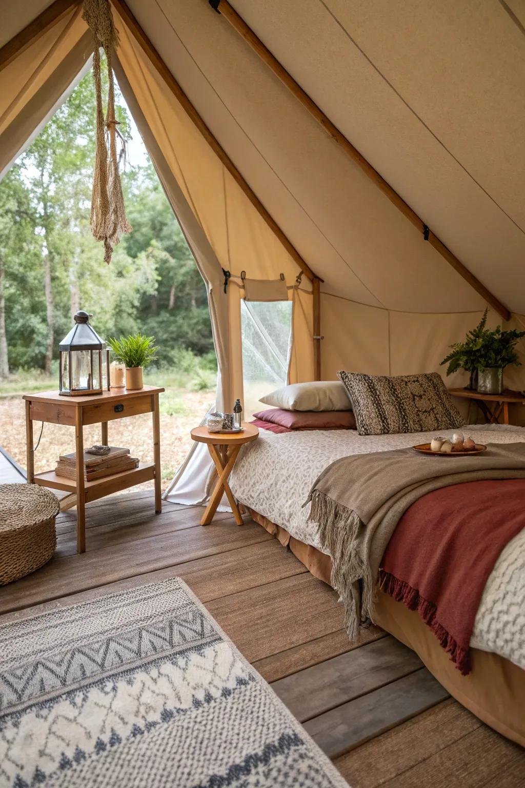 Earthy colors create a harmonious and tranquil environment.