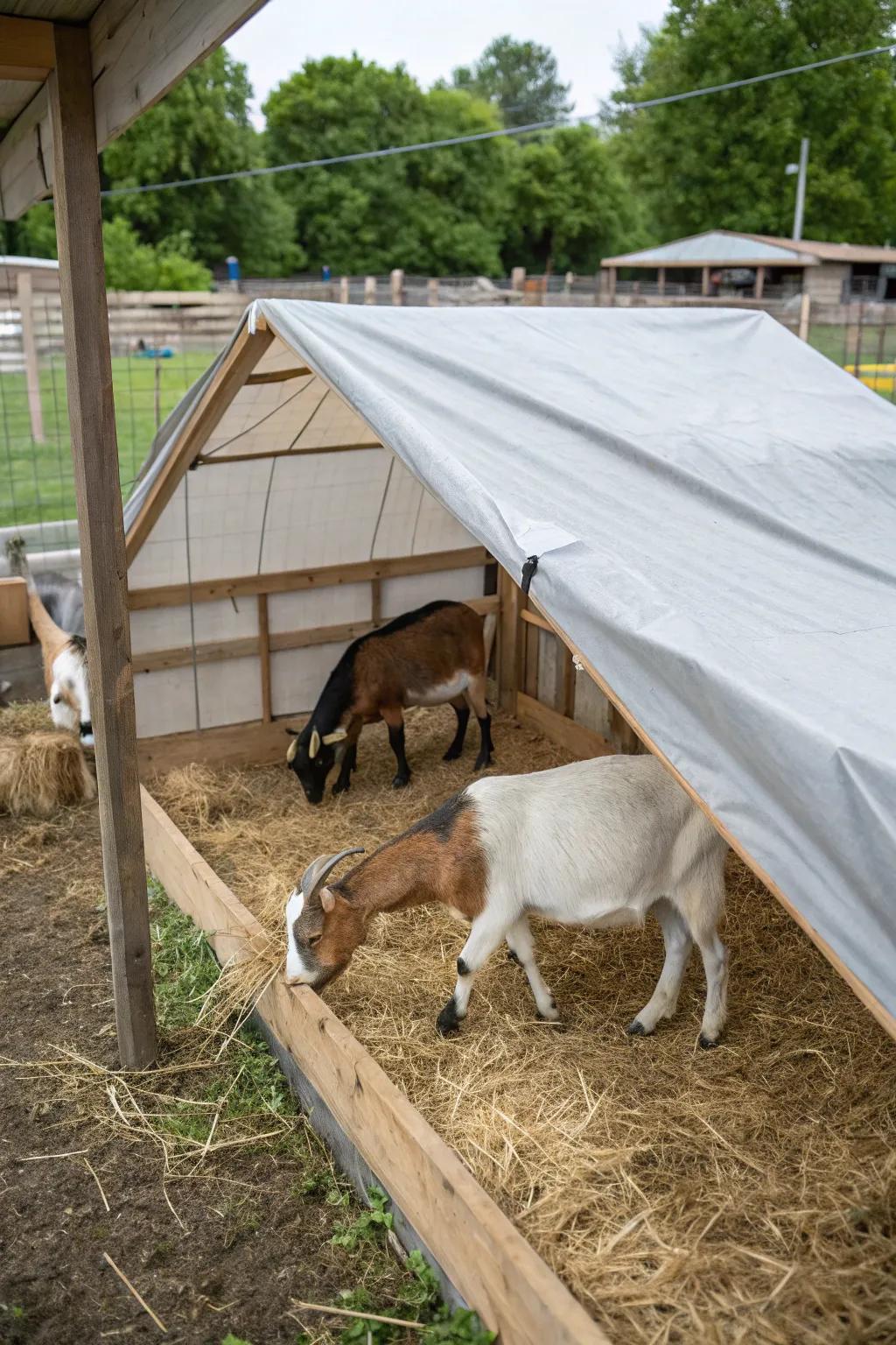 Tarps offer an easy cleanup solution in kidding pens.