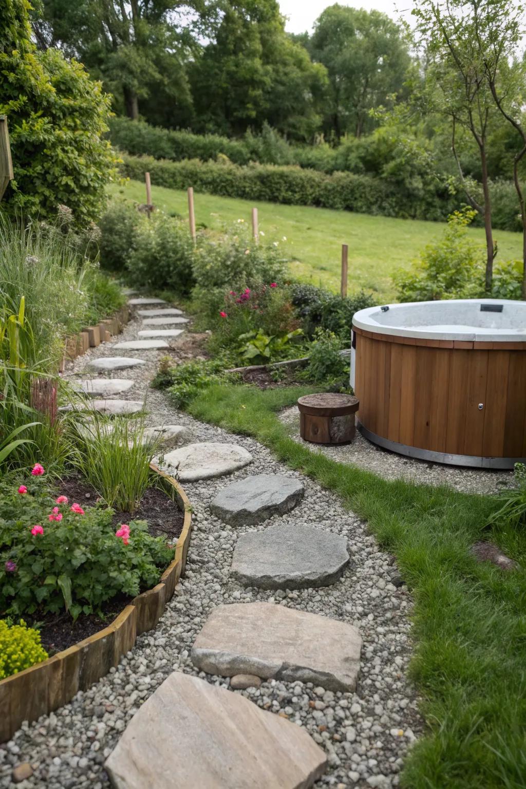 Stepping stones create a welcoming path through your garden.