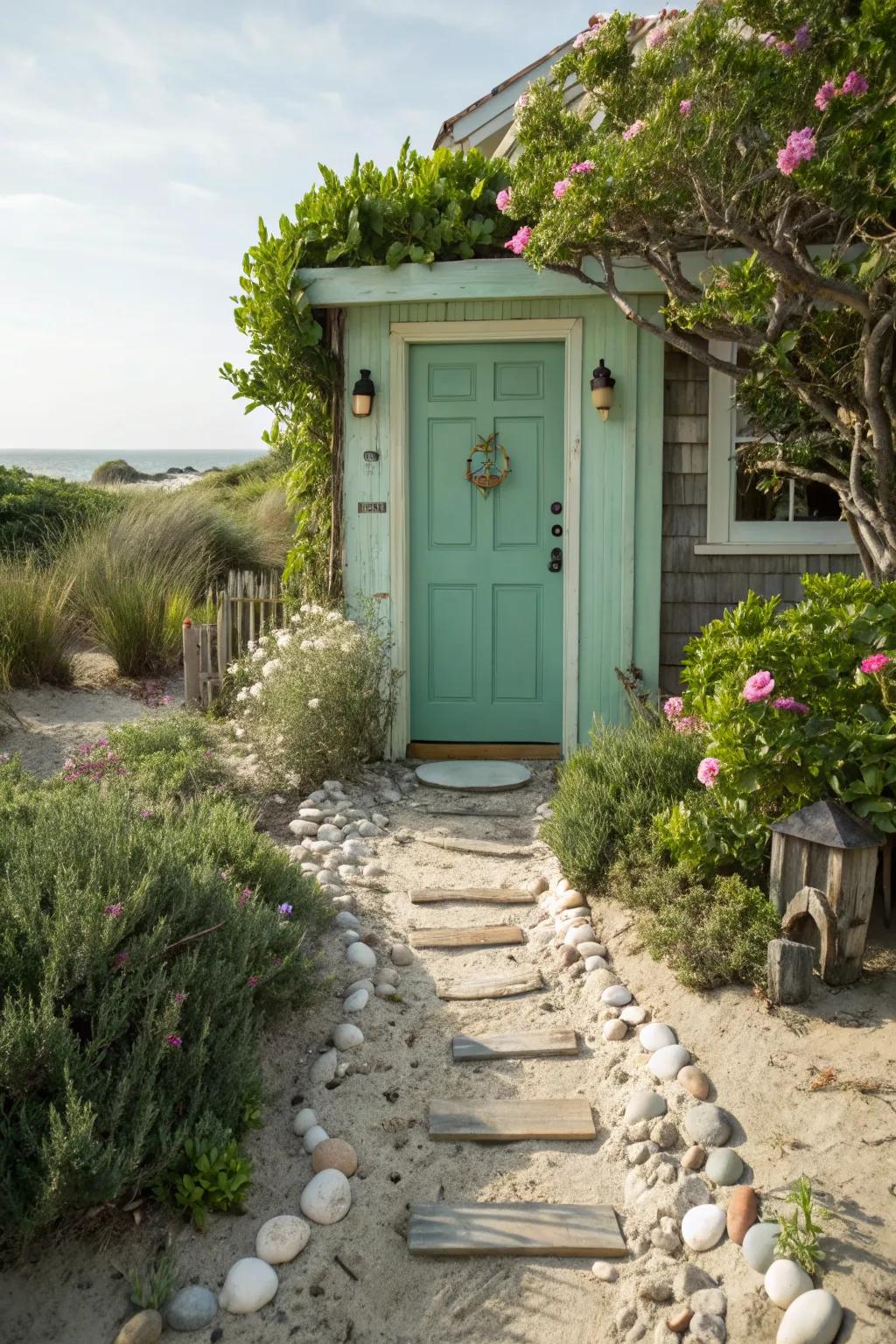 Sea green doors are perfect for beach-inspired homes.