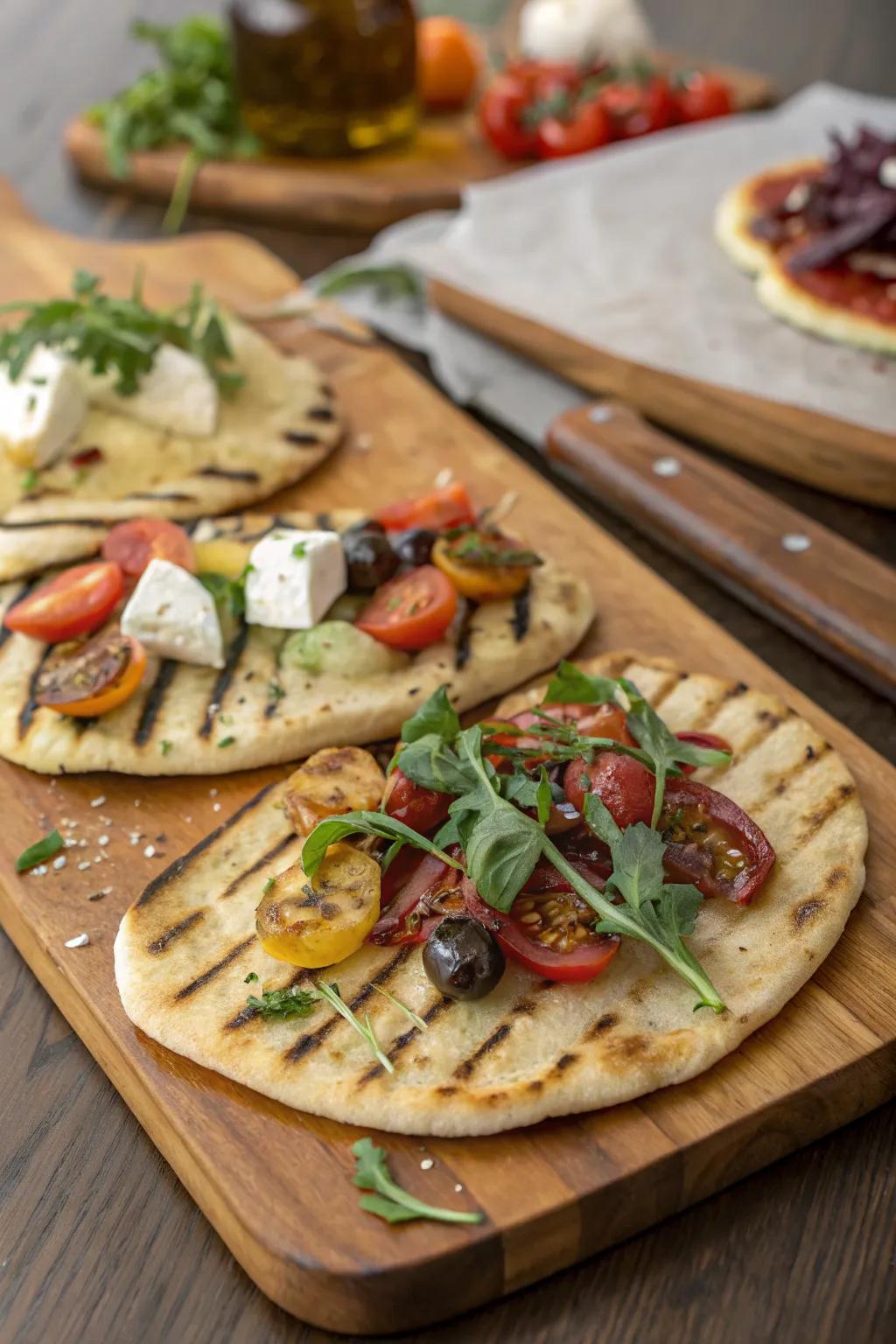 Grilled flatbreads offer a versatile and tasty addition to any meal.