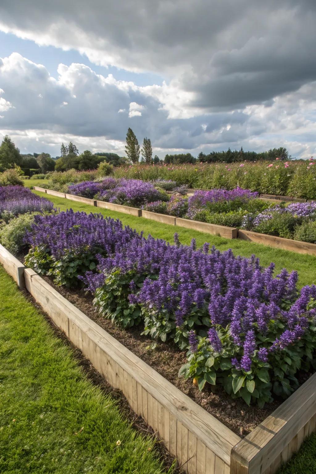 Ajuga adds rich color and texture to shaded garden areas.