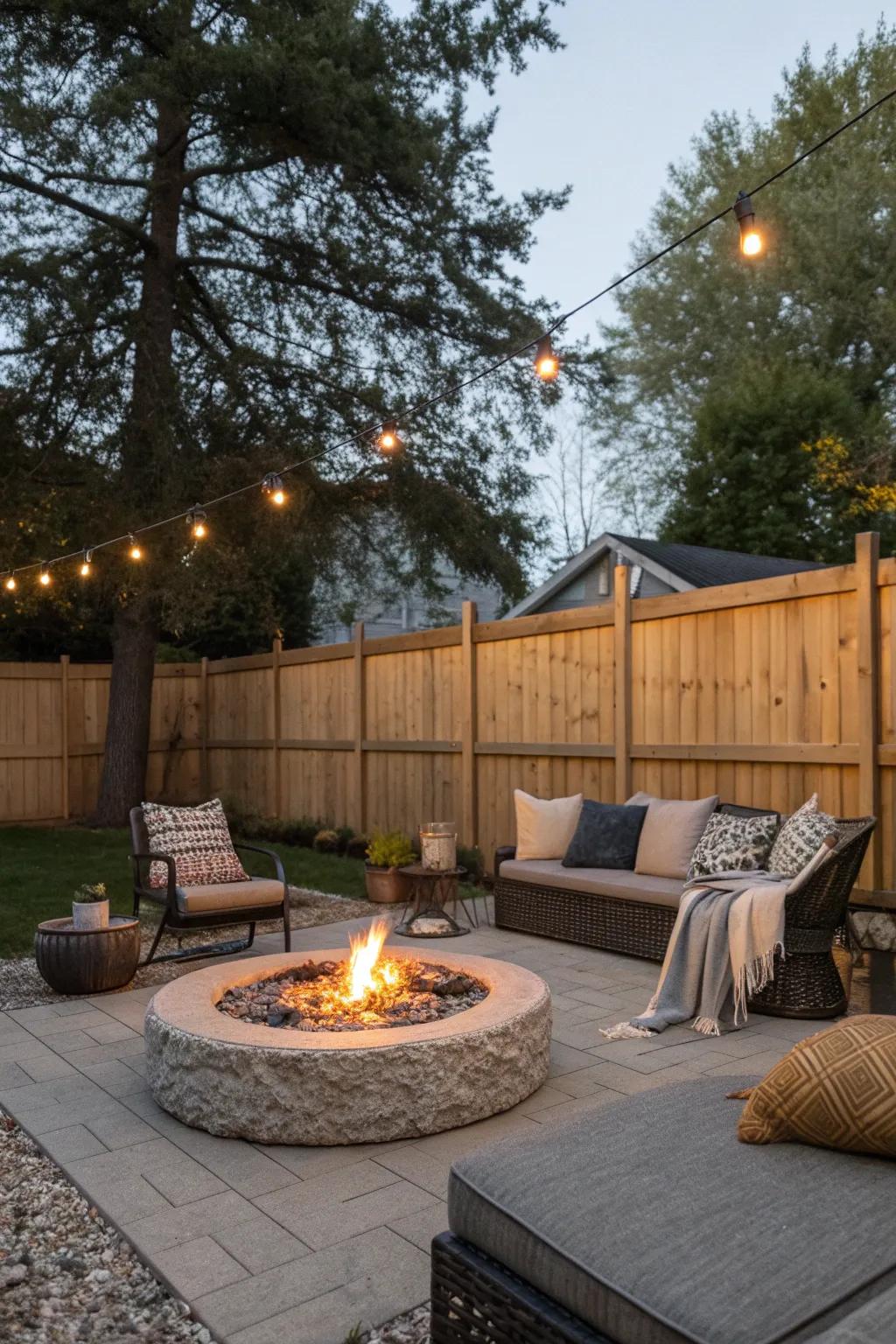 Fire pits create a warm, inviting spot for gatherings.
