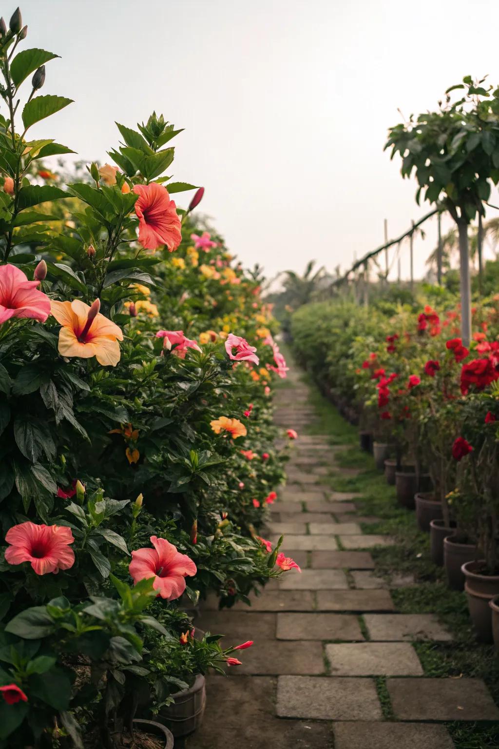 Add depth to your garden with layered hibiscus plantings.