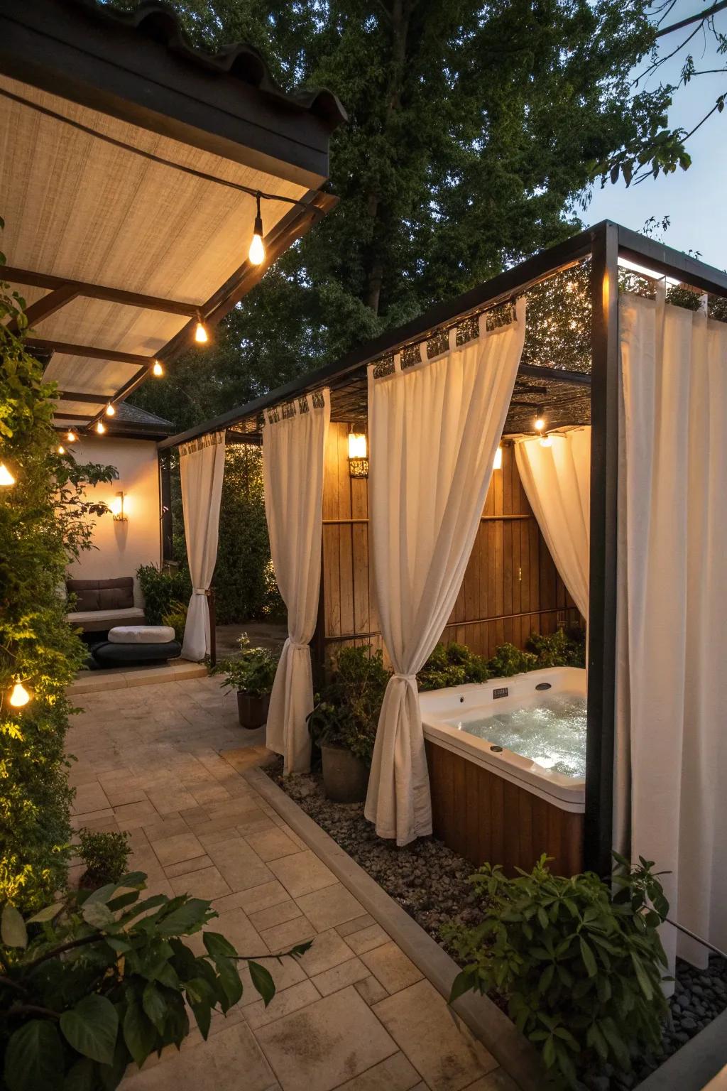 Privacy features provide a sense of seclusion and peace.