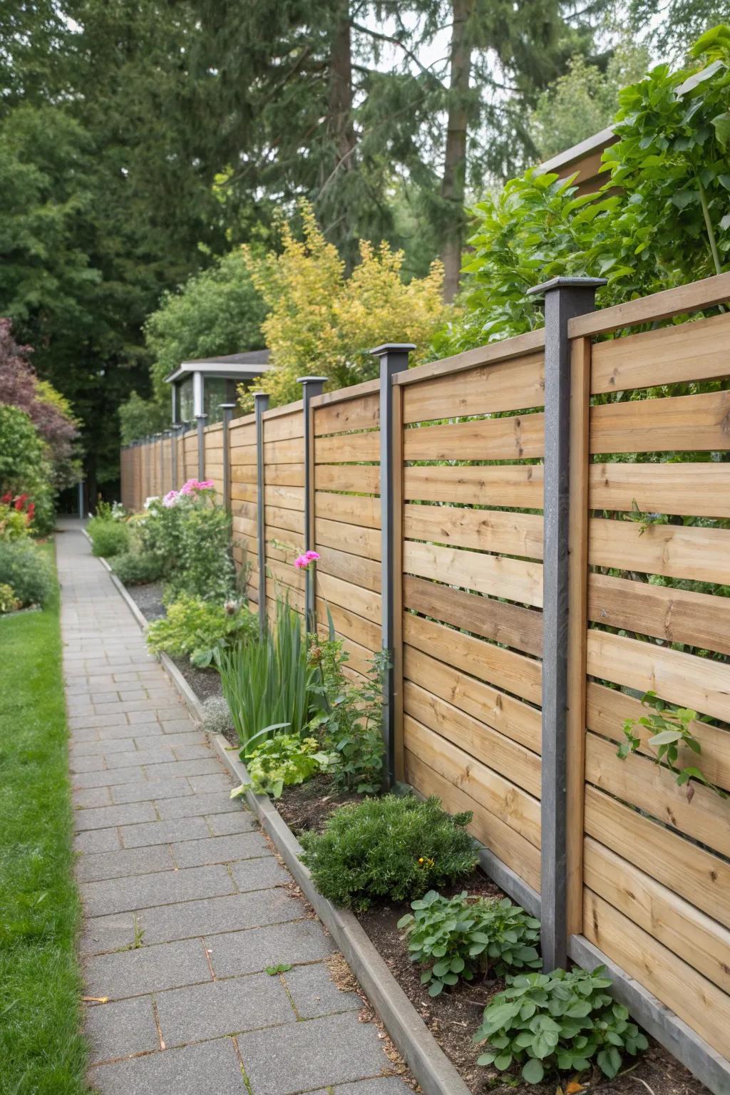 Eco-friendly materials create a beautiful, sustainable fence.