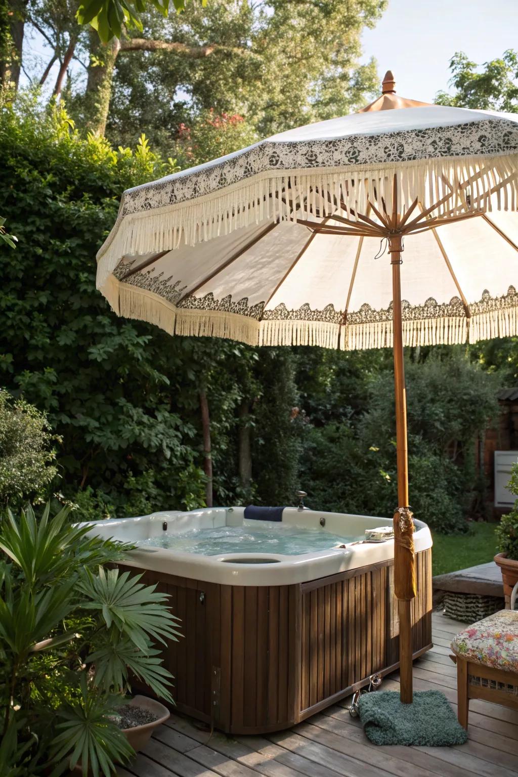 Vintage-inspired umbrellas add charm and nostalgia to your space.