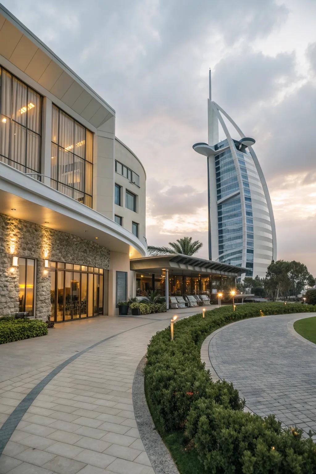 Unique structures transform the facade into an architectural masterpiece.