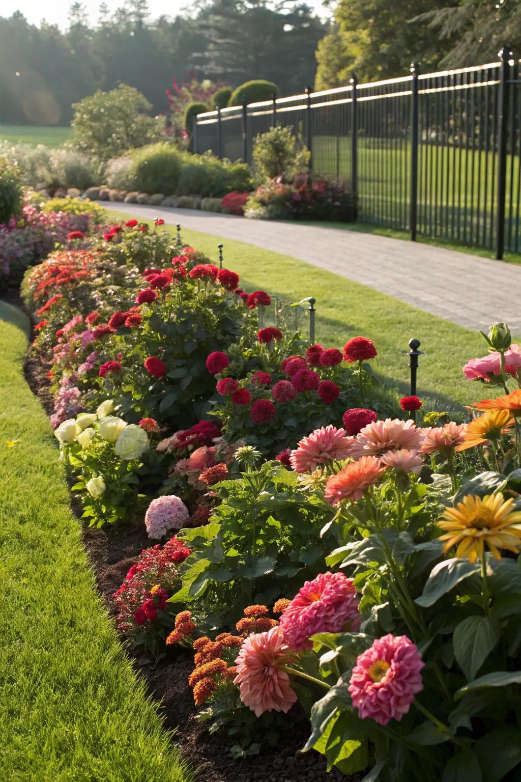 Layered plants ensure year-round interest.