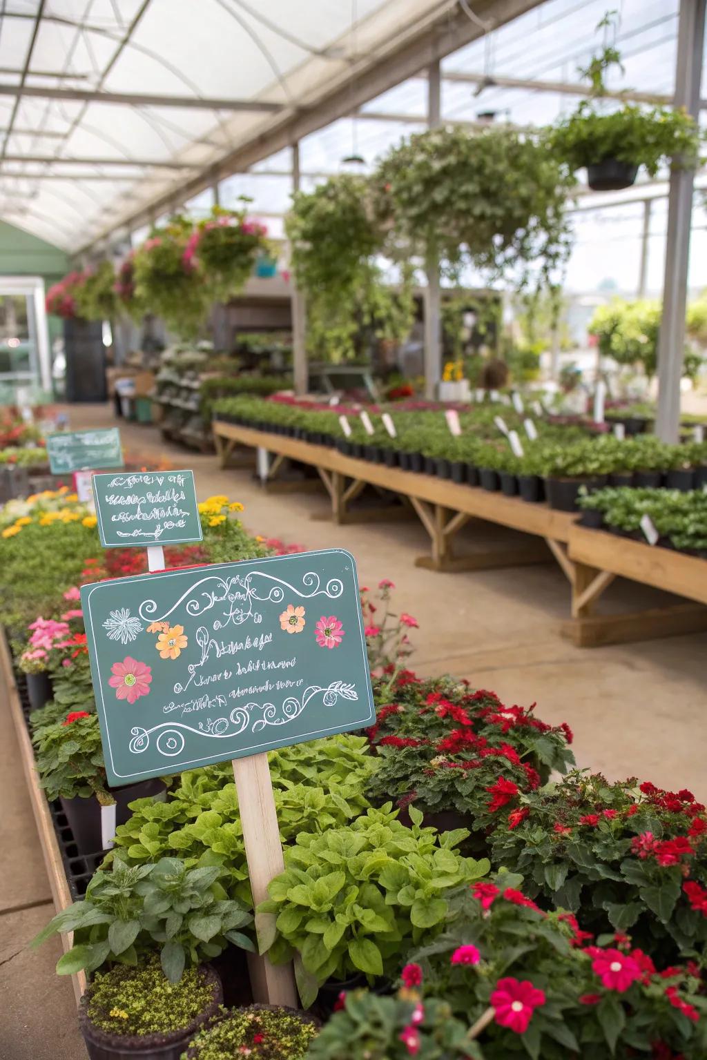 Effective signage can enhance your plant sales.