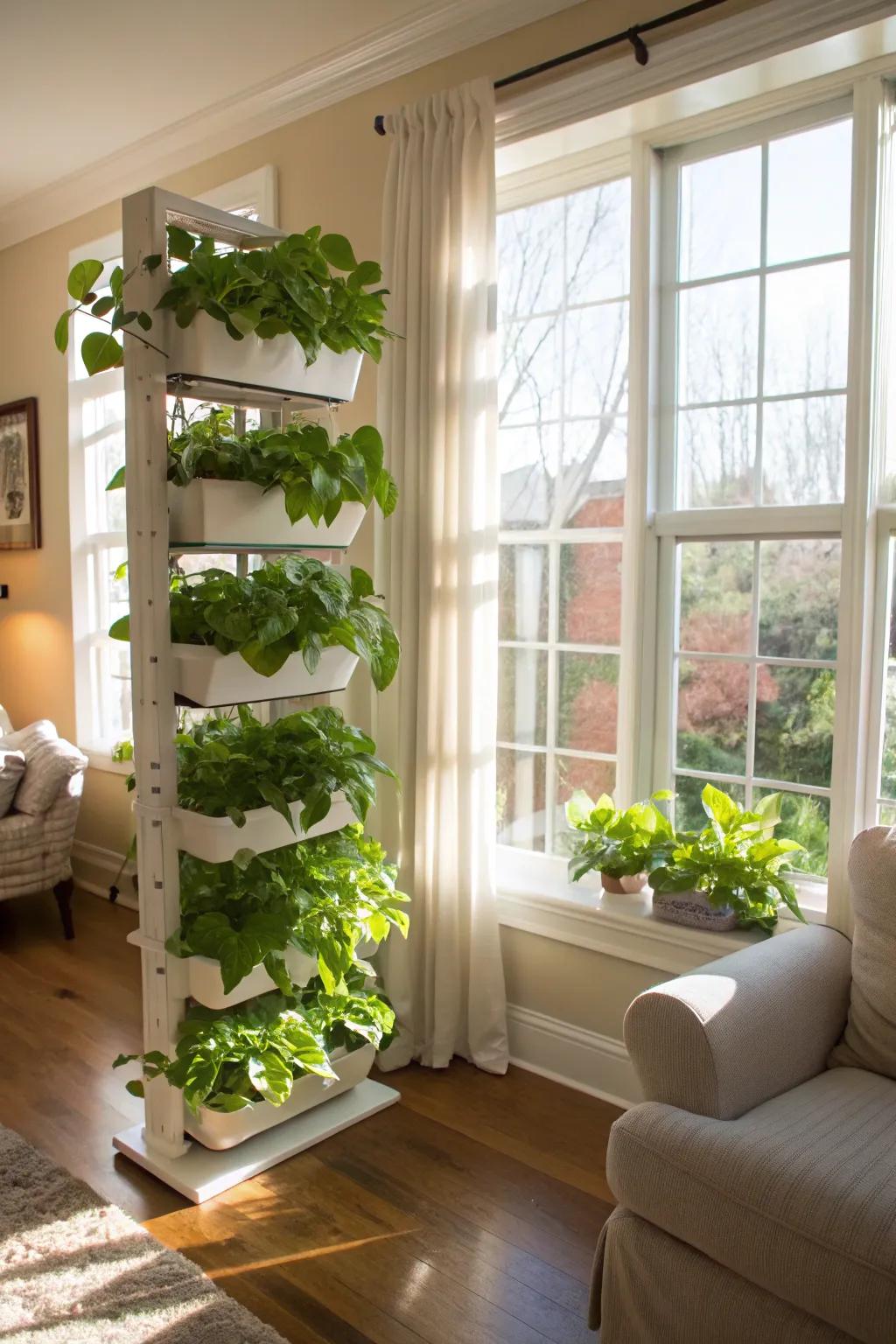 Window farms provide beauty and bounty in hydroponics.