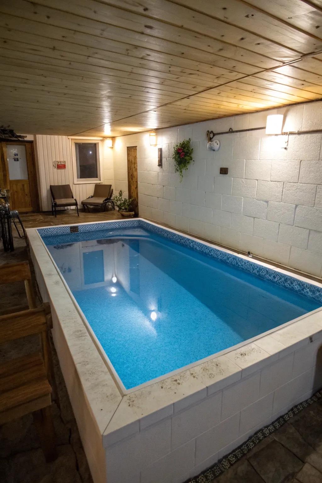 Maximize small spaces with a compact indoor pool.