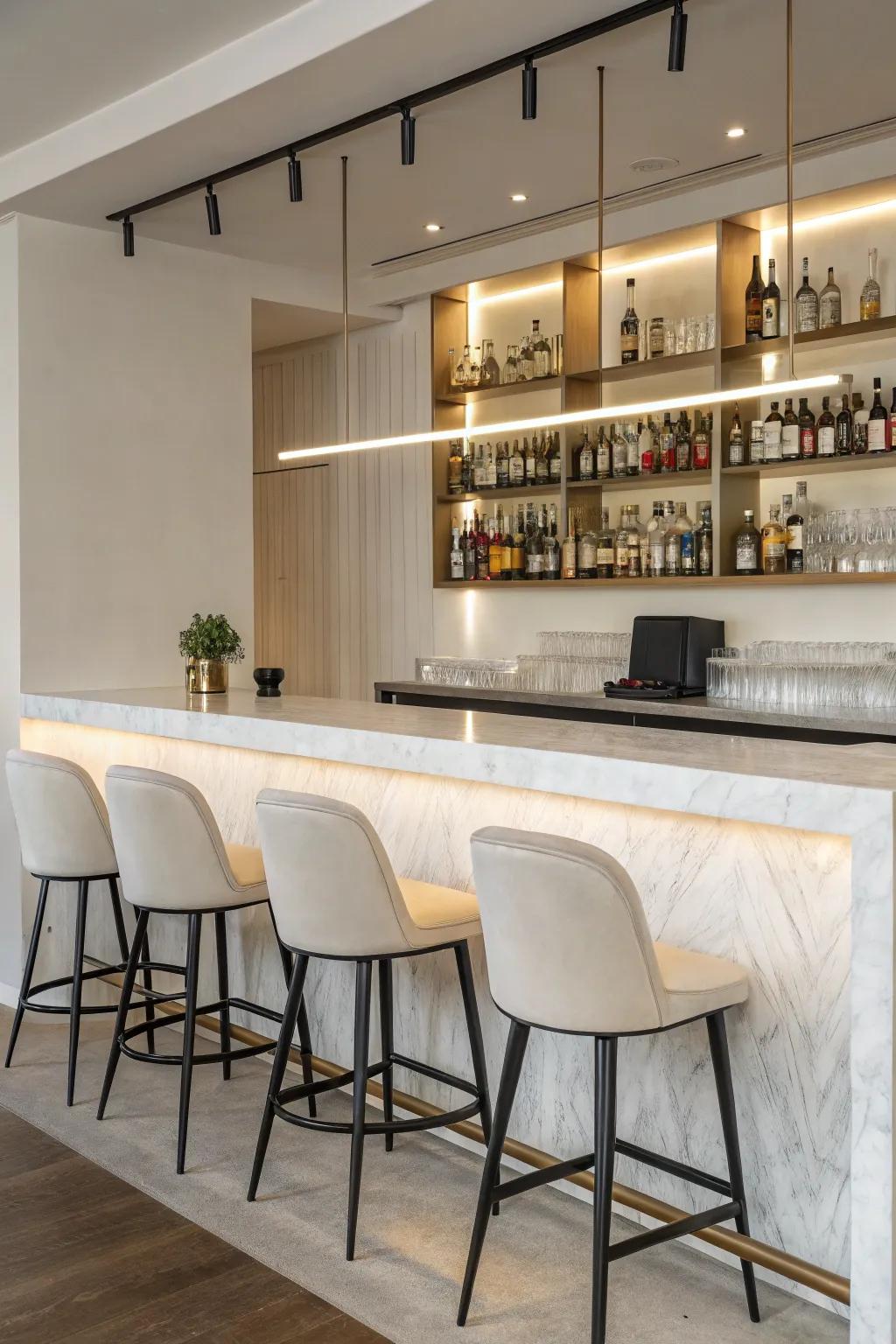 A minimalist design offers simplicity with style.