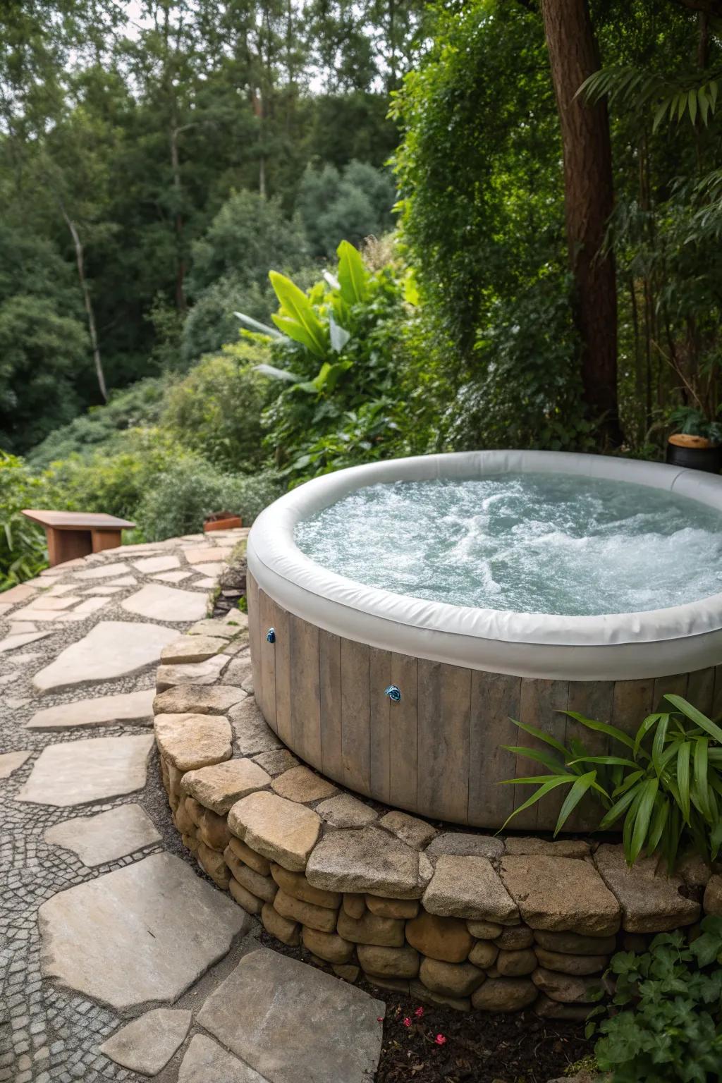 Embrace nature with a stunning natural stone base.