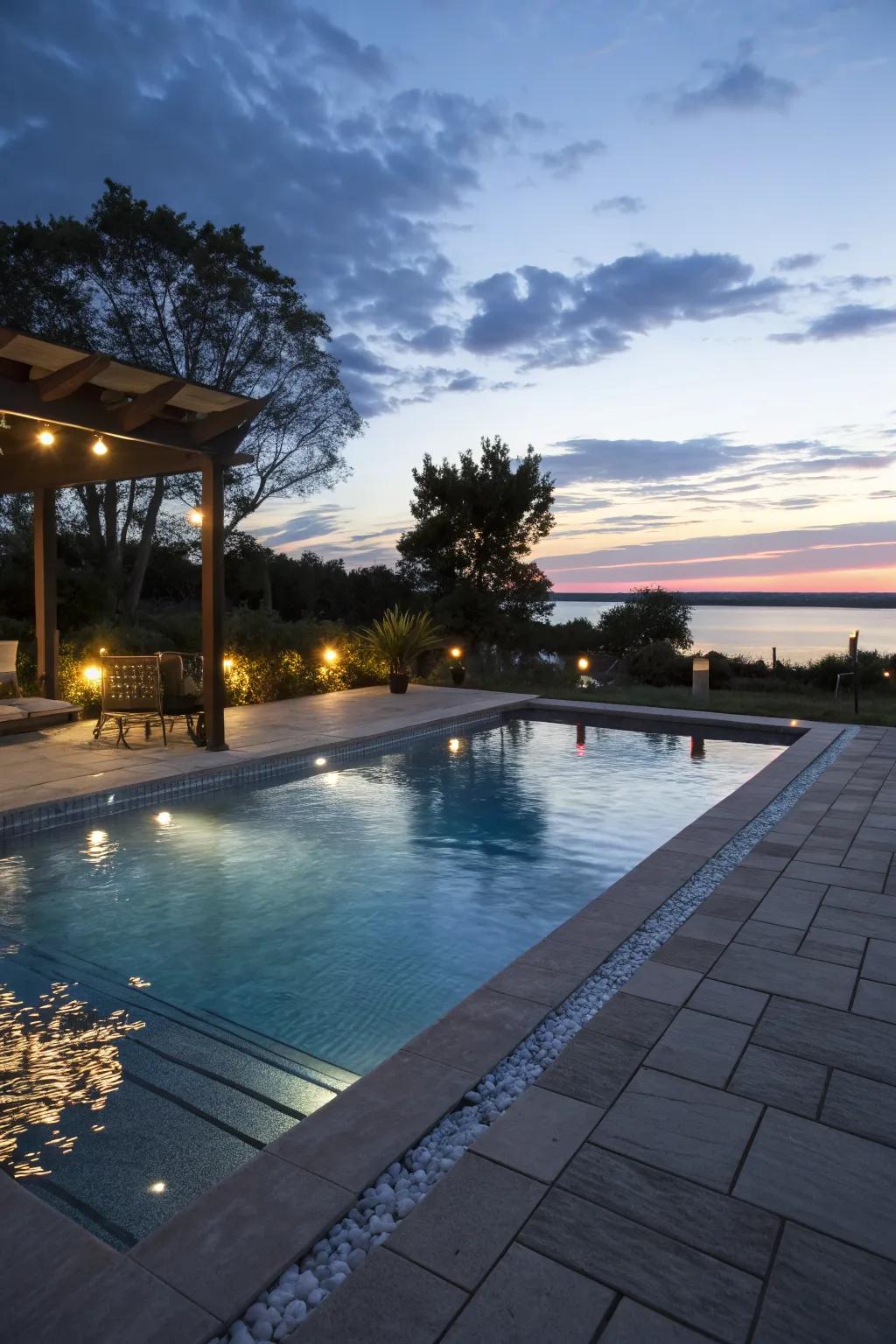 Illuminate your nights with stunning poolside lighting.