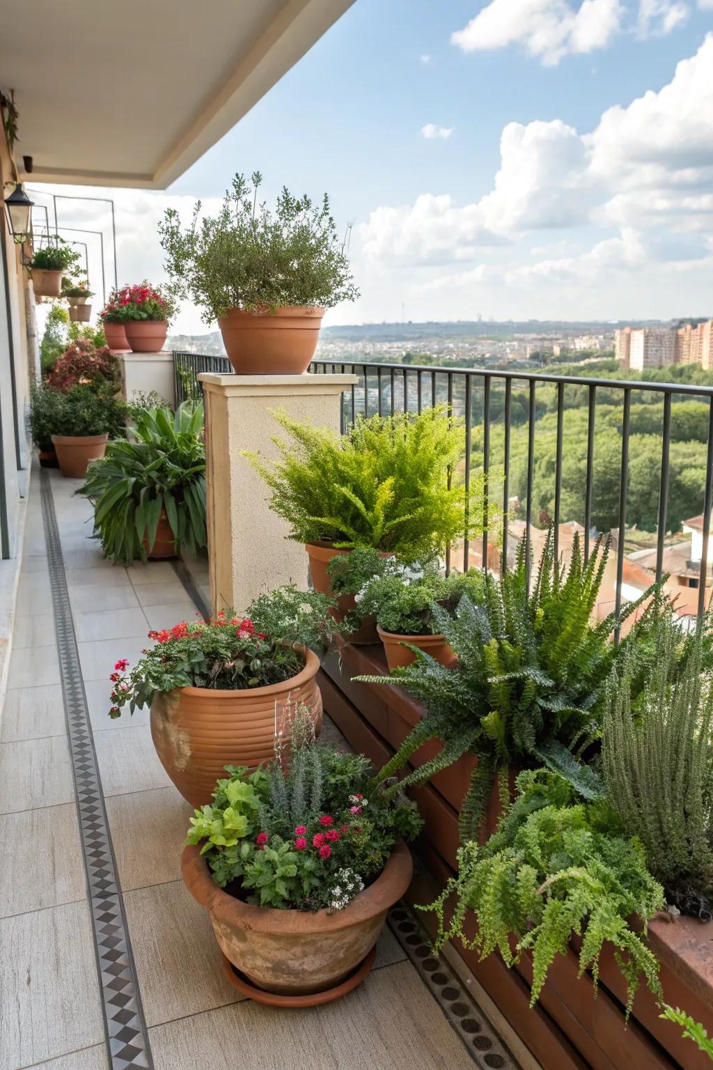 Terracotta pots offer a classic, rustic look.