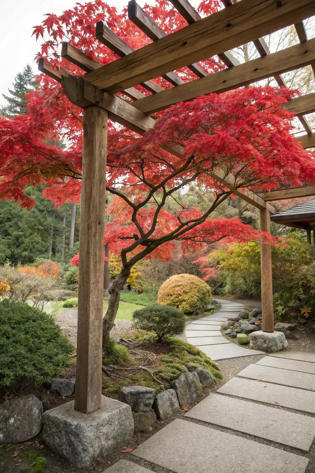 Accentuate architectural features with Japanese maples.