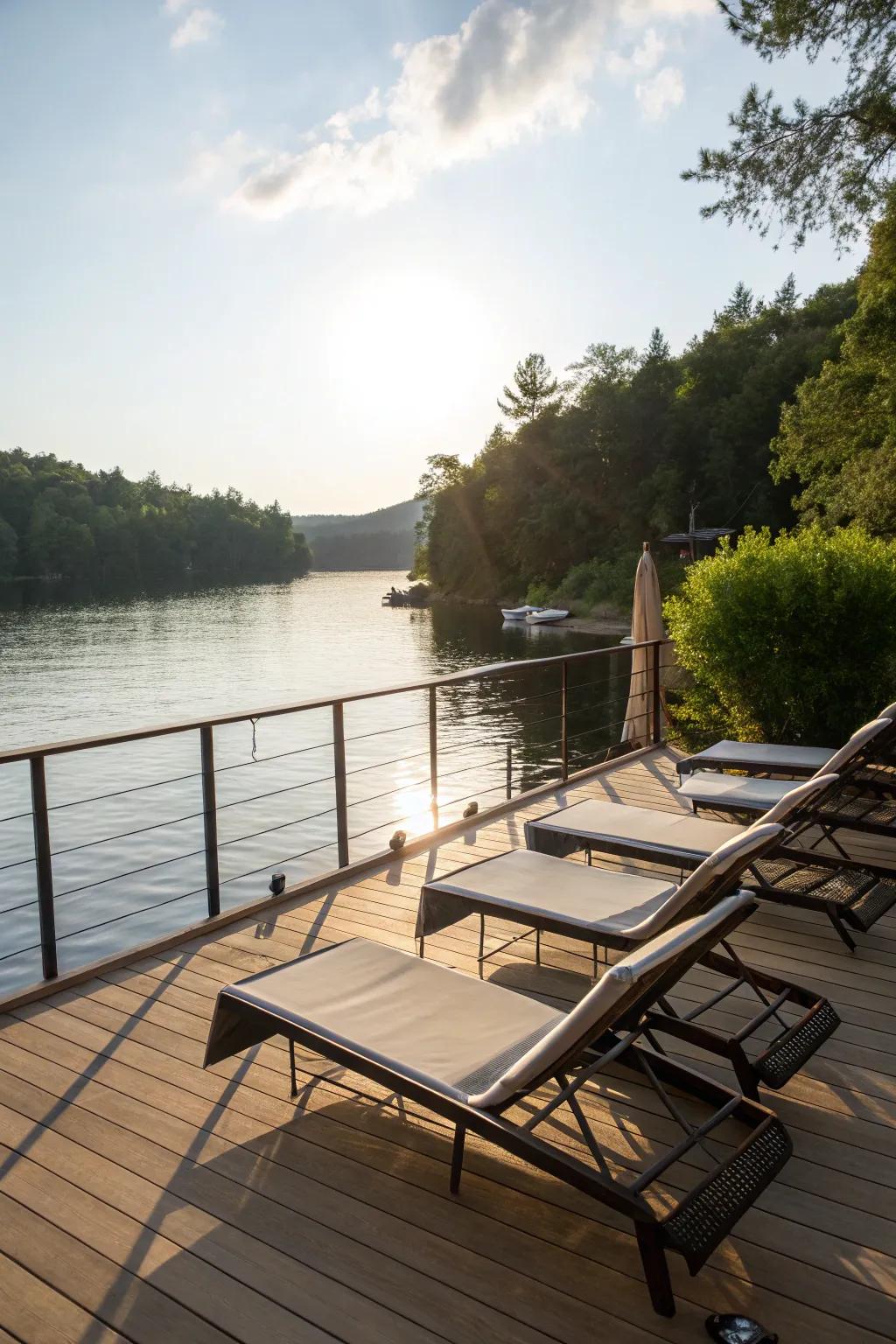 Sun loungers provide the perfect spot for relaxation.