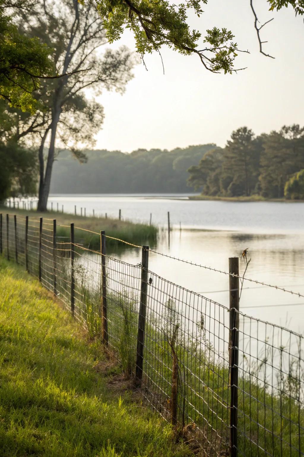 Discreet low wire fence for unobstructed views.