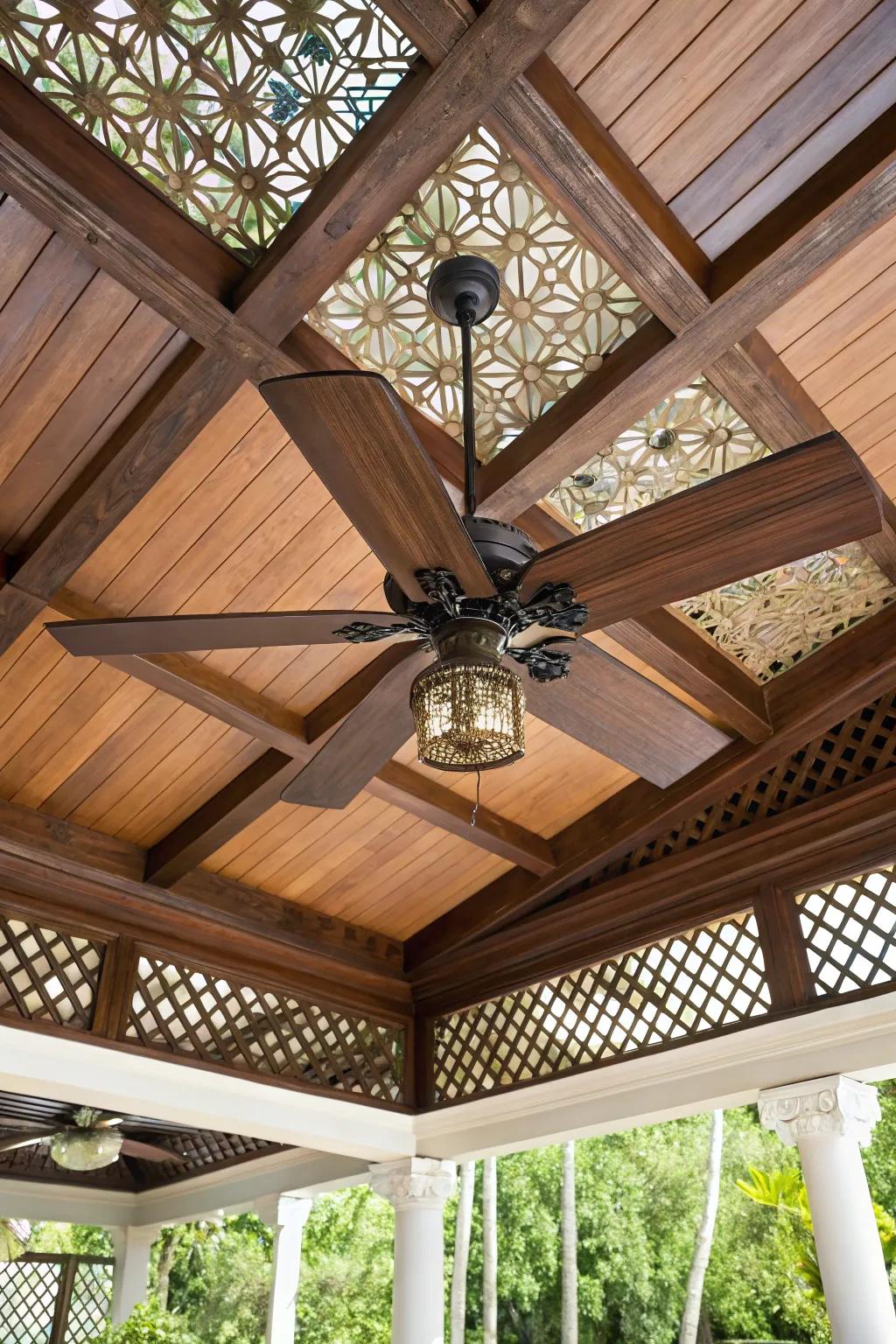 A ceiling fan keeps your lanai comfortable and stylish.