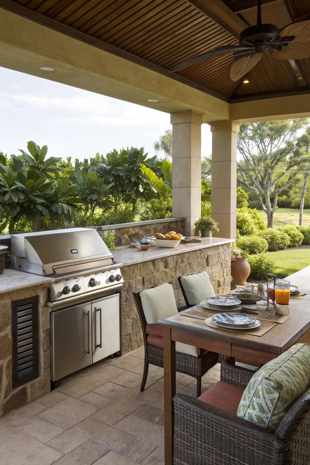 Enhance your lanai with a compact outdoor kitchen.