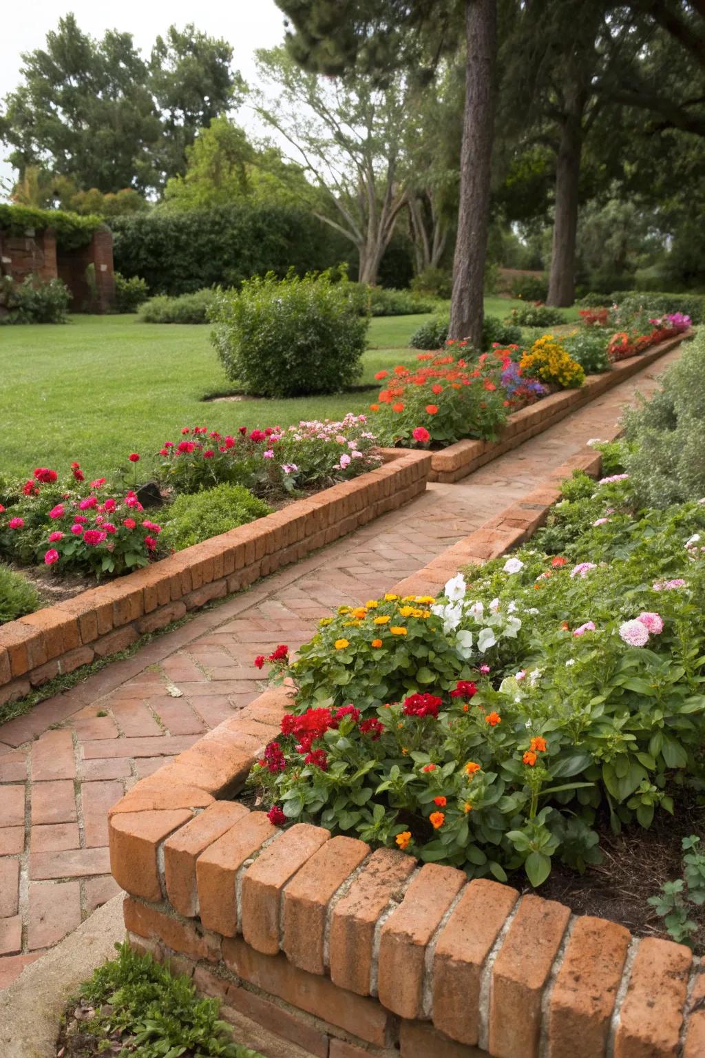 Warm terracotta edging for a Mediterranean vibe.