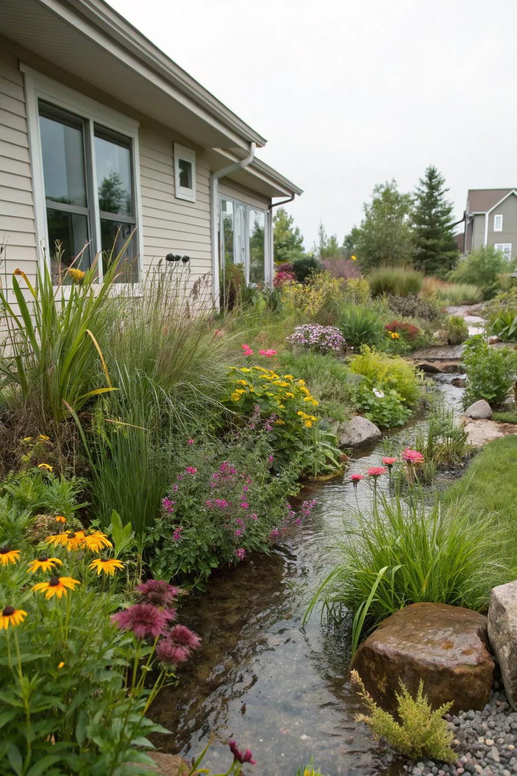 Rain gardens offer a sustainable and unique landscaping option.