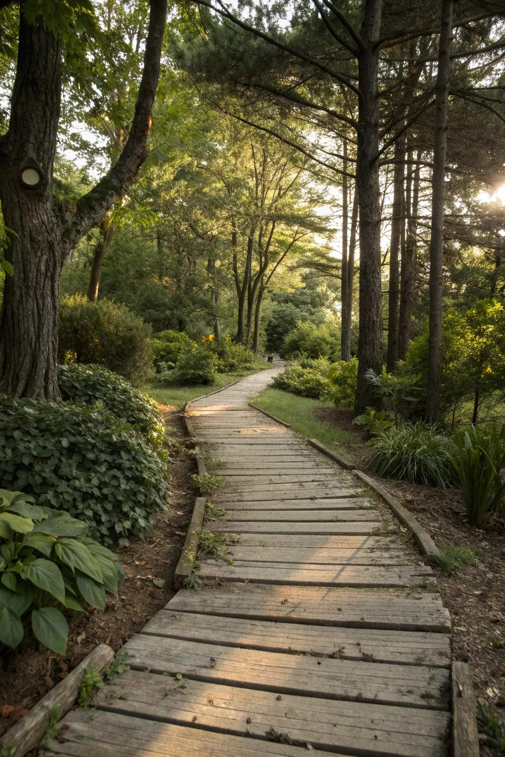 Wooden planks offer a rustic charm that complements natural surroundings beautifully.