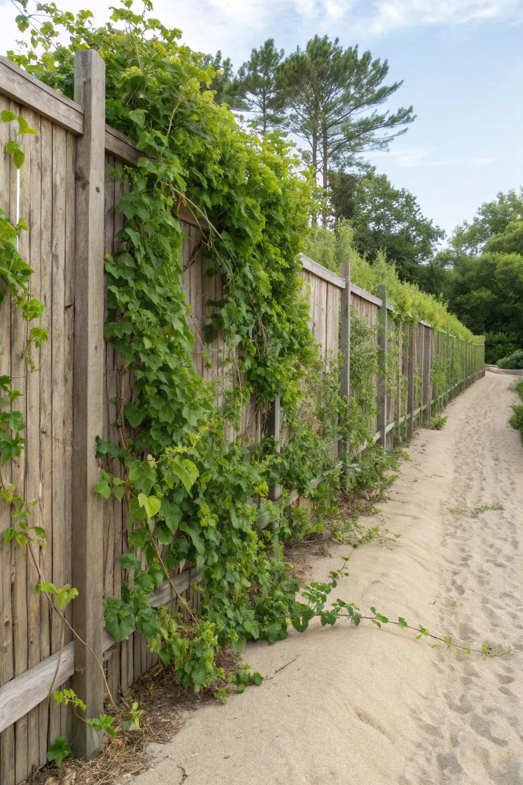 Vertical gardening adds a unique twist to sandy soil landscapes.