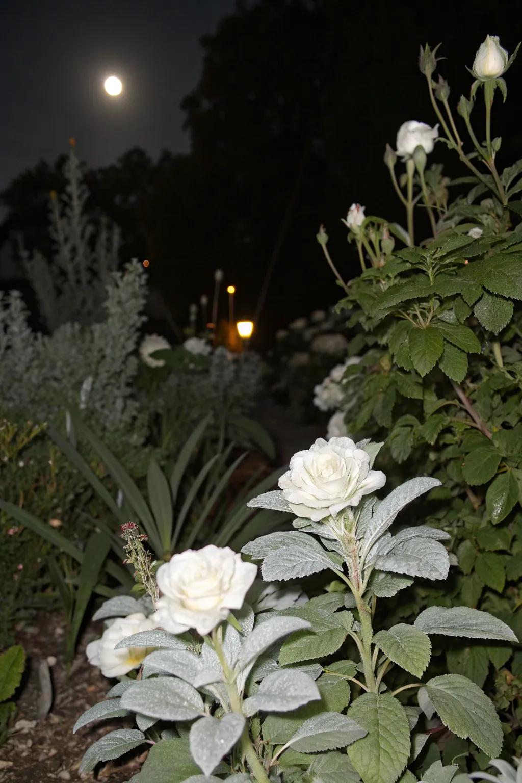 A moon garden offers a magical night-time experience.