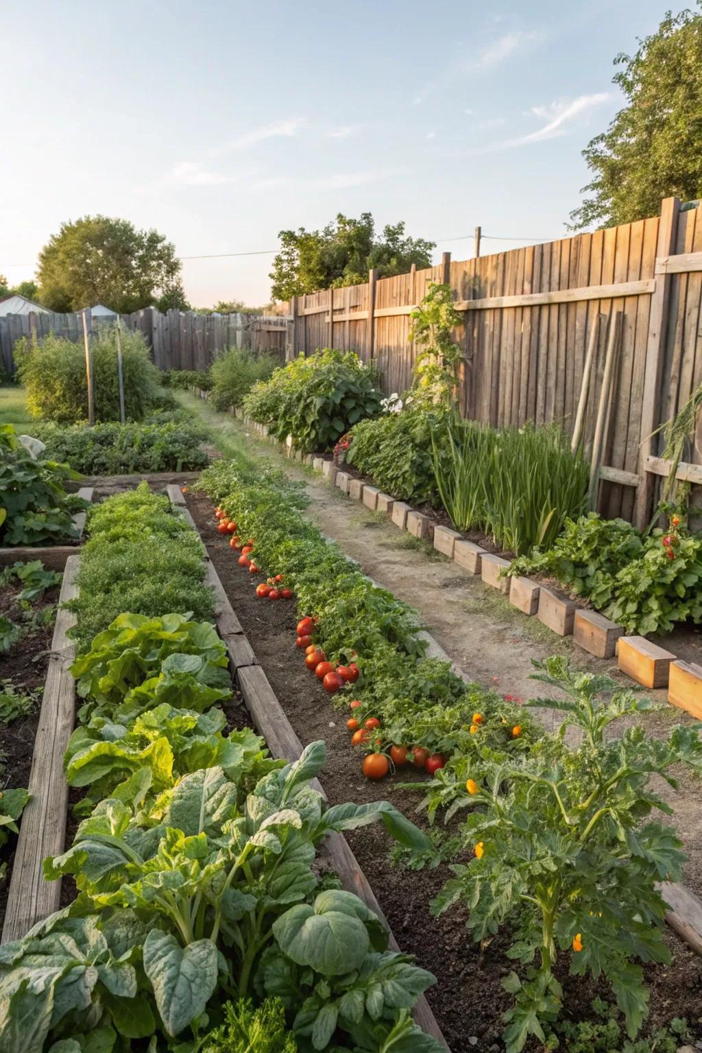 A vegetable garden offers both fresh produce and a rewarding hobby.