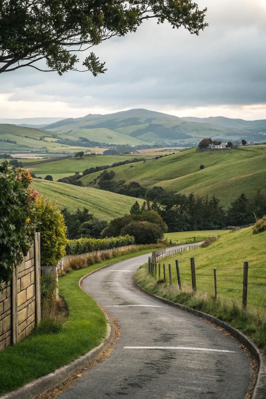 A driveway offering breathtaking natural vistas