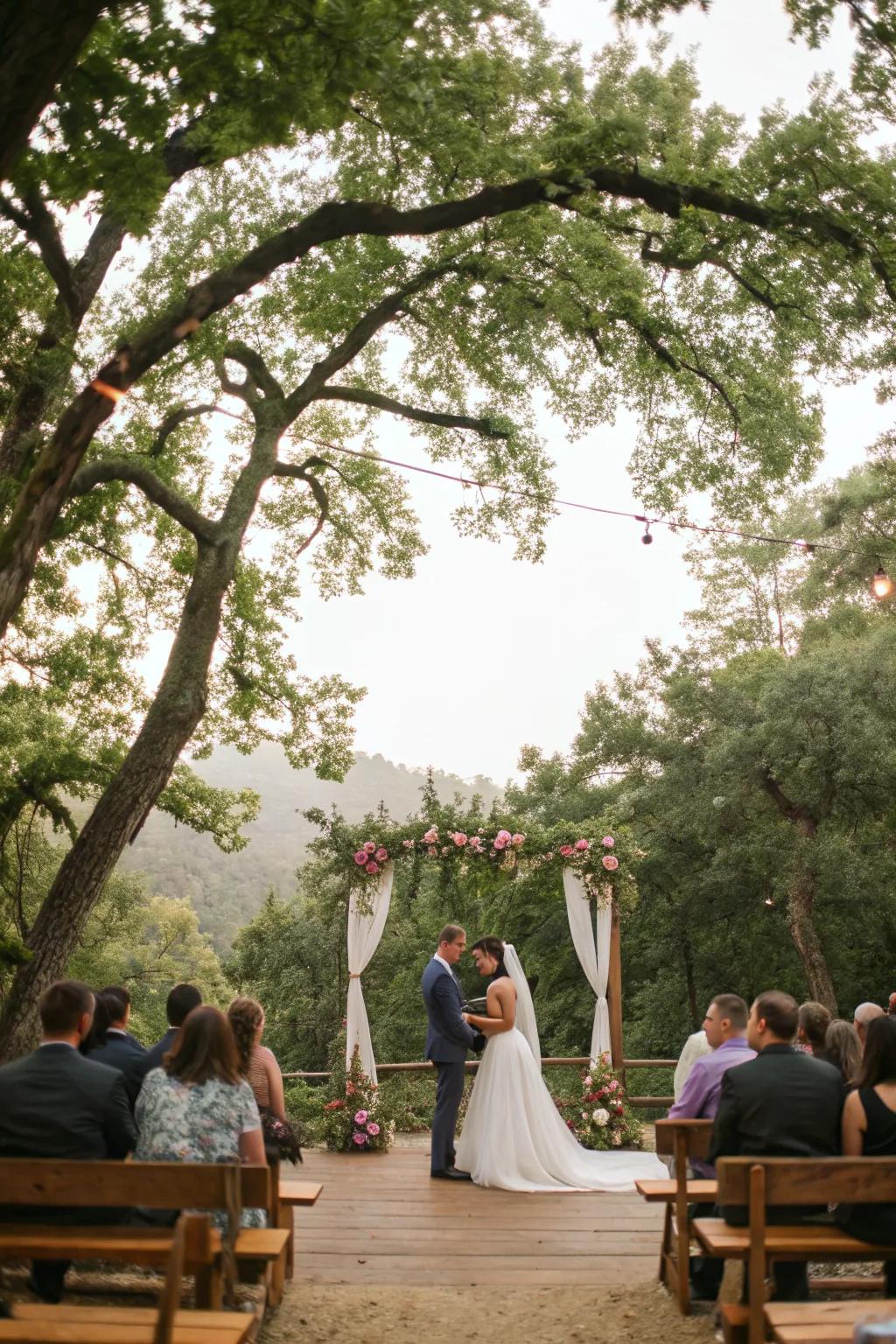 Utilize the natural beauty of your backyard as a stunning backdrop.