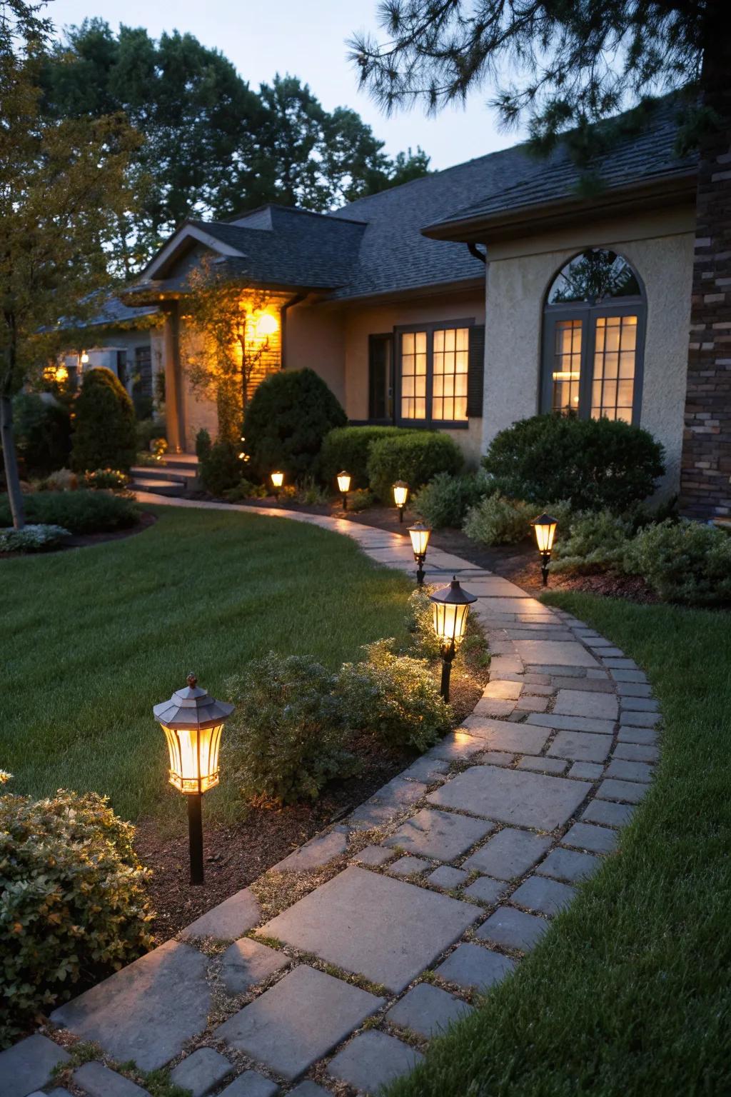 Solar lights add charm and security effortlessly.