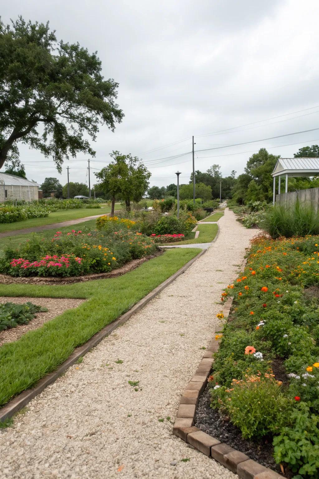 Gravel offers a modern, low-maintenance landscaping option.