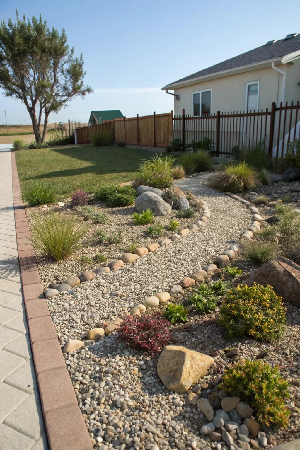 Gravel gardens provide a sleek and low-maintenance solution.