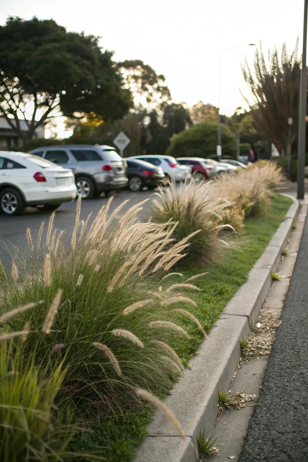 Ornamental grasses add dynamic movement and require little upkeep.